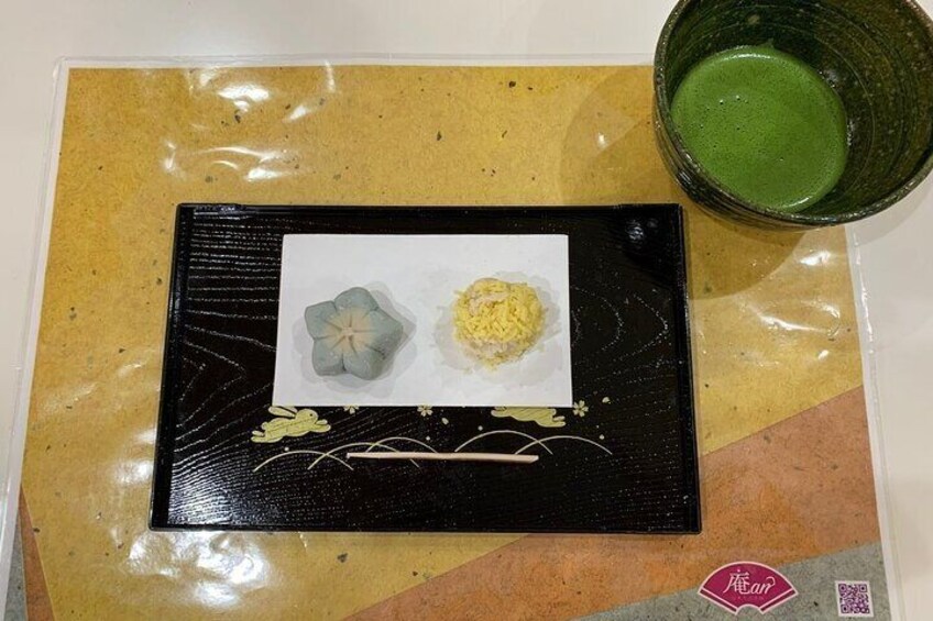 Kyoto Sweets and Green Tea Making and Town Walk.