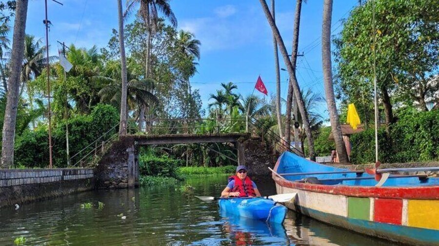 Paddling under the low bridges