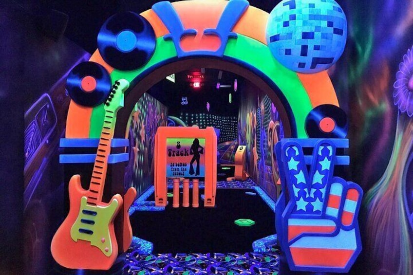 Ticket for the Mall of America Rock of Ages Blacklight Mini Golf