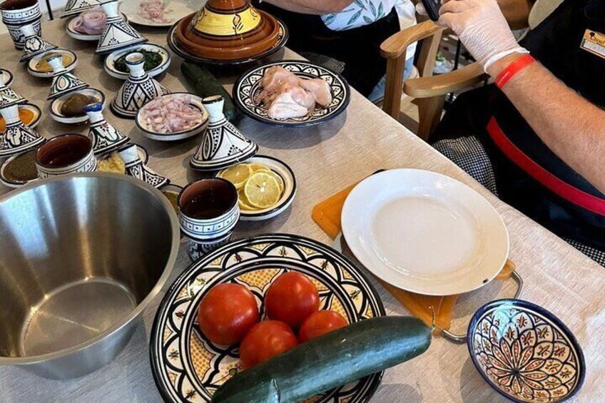 Moroccan Cooking Class at Chouf l'Or Restaurant with Pickup