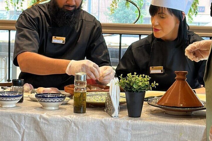 Moroccan Cooking Class at Chouf l'Or Restaurant with Pickup