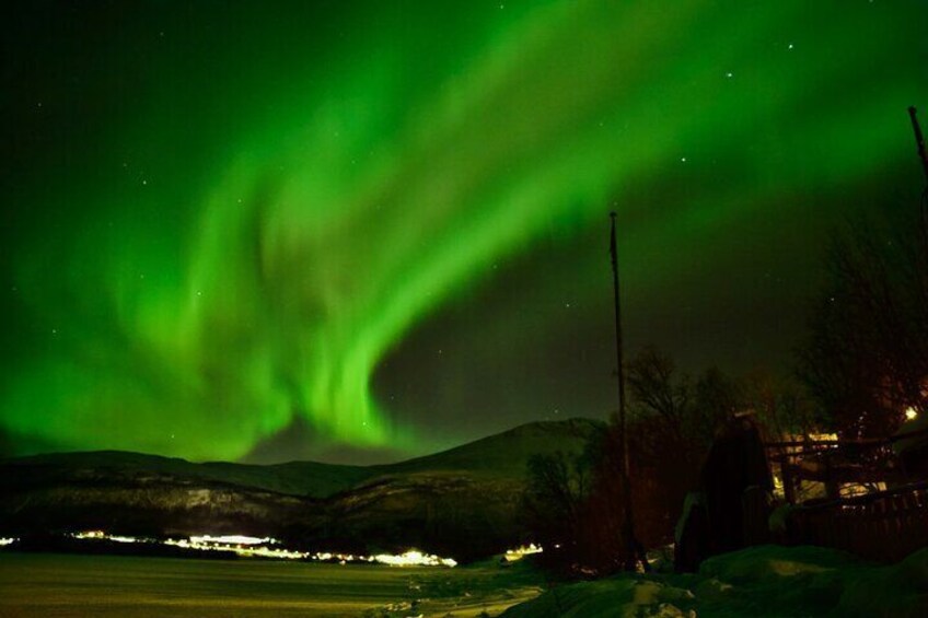Massive northern lights above the Arctic Floating camp