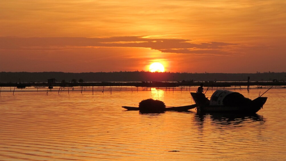 Sunset views of the Tam Giang Lagoon Hue