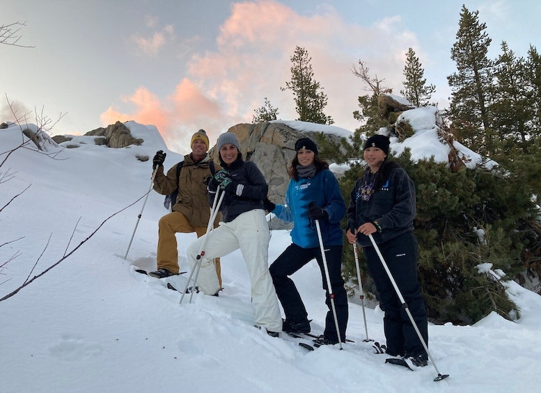 Picture 2 for Activity Lake Tahoe: Sunset Snowshoe Trek with Hot Drinks and Snacks