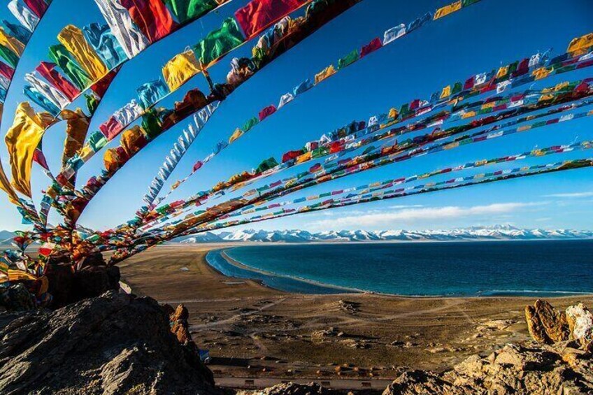 The Sacred Lake Namtso in Tibet.