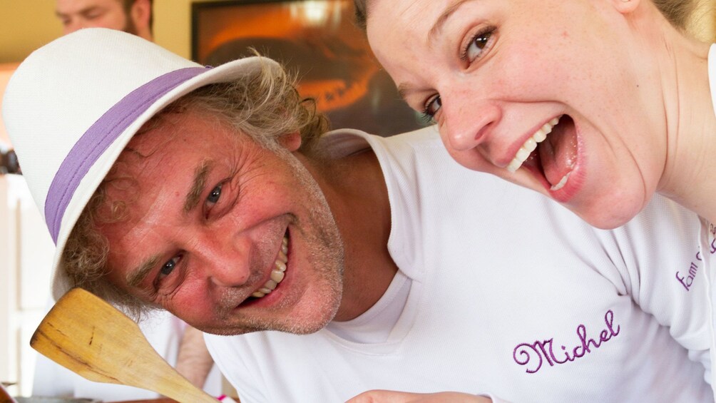 Chefs smiling during cooking class in Marrakech