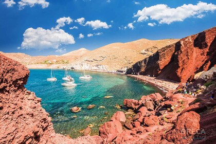 Expérience privée d'une demi-journée à la plage de Santorin