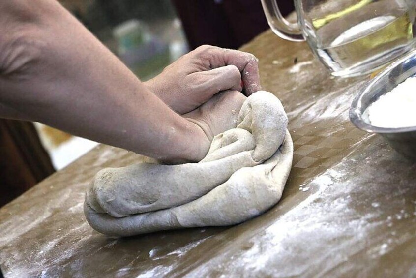 Ancient Tumminia flour dough for "Busiata" pasta