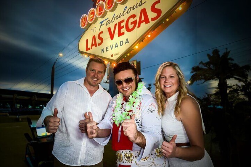 Las Vegas Sign Vow Renewal by Elvis