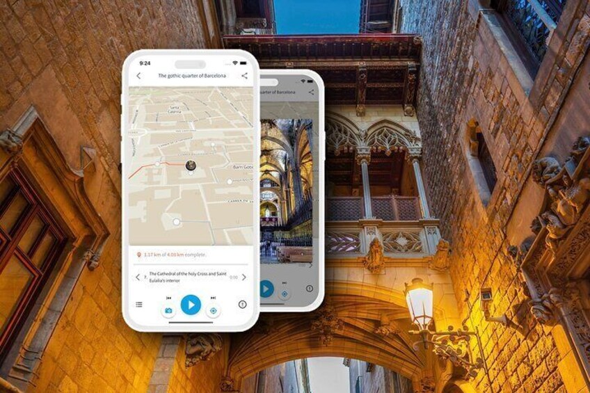 Self Audio Guided Tour in Gothic Quarter of Barcelona