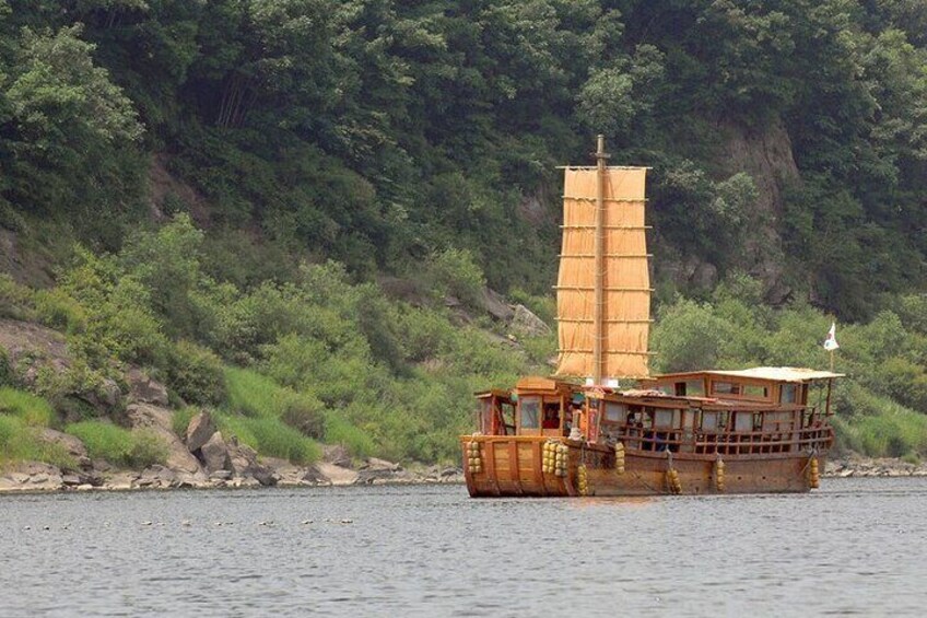 Boat Voyage in Imjin River flowing out of North Korea to South Korea