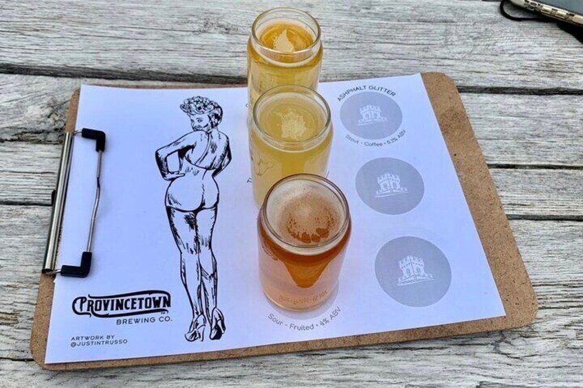 Enjoy a flight at the Provincetown Brewery!