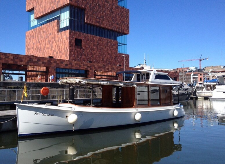 Picture 1 for Activity Antwerp: Private Old Harbour Boat Tour Incl. Drinks & Snacks