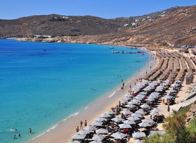 Pelayaran dengan kapal pribadi ke pesisir pantai selatan Mykonos