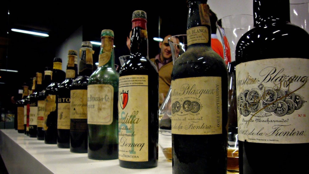 Bottles of wine at a vineyard in Seville