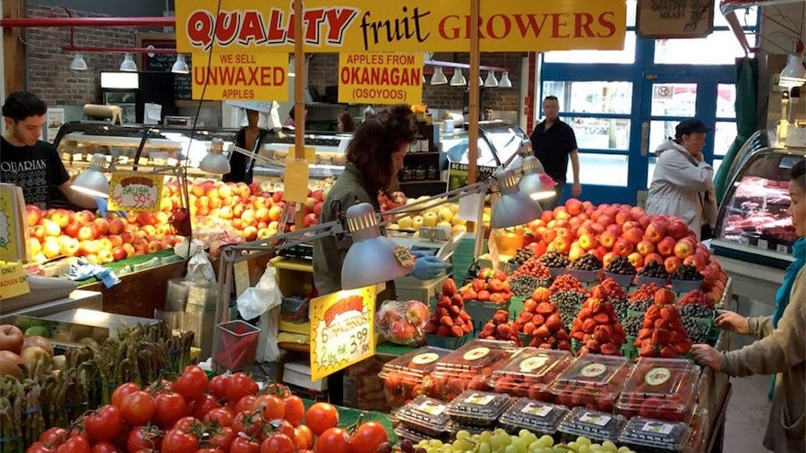 Fruits and vegetables on the Food Walking Tour of Granville Island Public Market