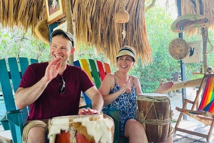 Typical lunch on the beach, mangrove ecotour and fishing with natives