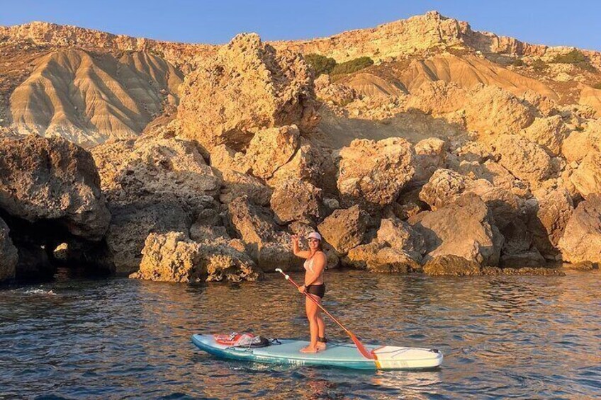 SUP Sunset Paddling to Ta Marija Caves