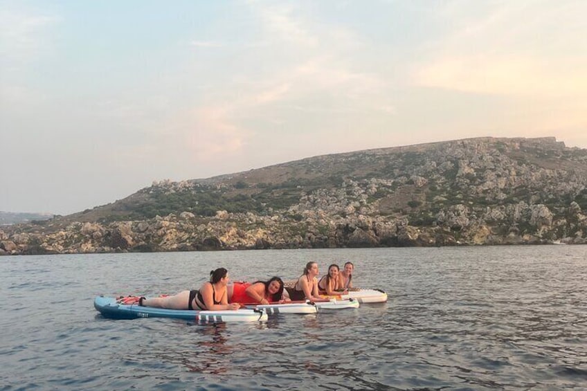 SUP Sunset Paddling to Ta Marija Caves