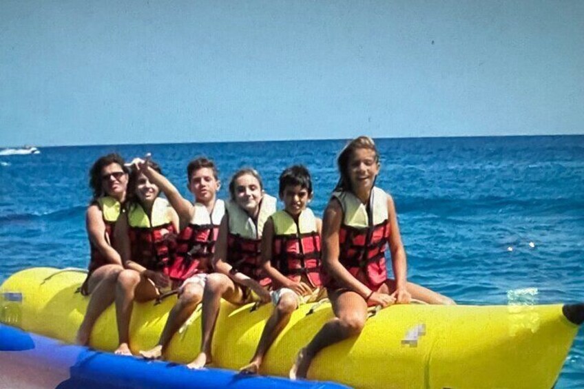 Banana boat & Tubing min 2 -12 guests have fun on the water pick up at your resort in Gracebay Turks and Caicos 