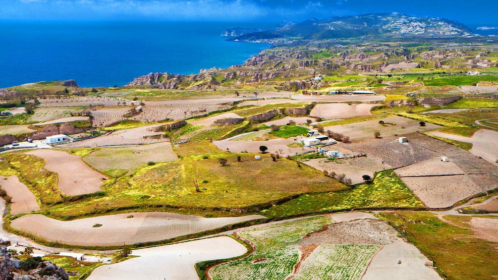 Aerial view of Santorini