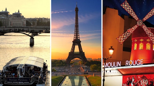 Crucero con cena por el río Sena, Torre Eiffel y Moulin Rouge con champagne