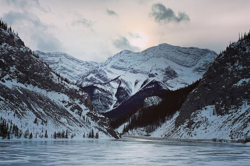 Frozen Lake Walking Tour in Banff Ice Cleats included