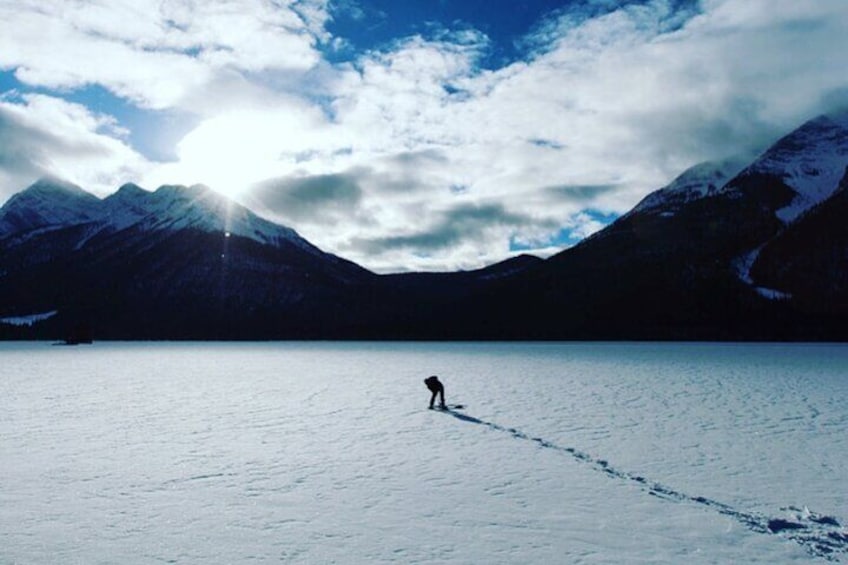 Frozen Lake Walking Tour in Banff Ice Cleats included