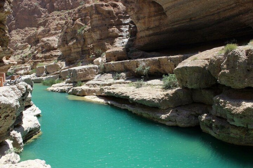  Full Day Private Tour to Wadi Shab, Fins Beaches & Wadi Dayqah