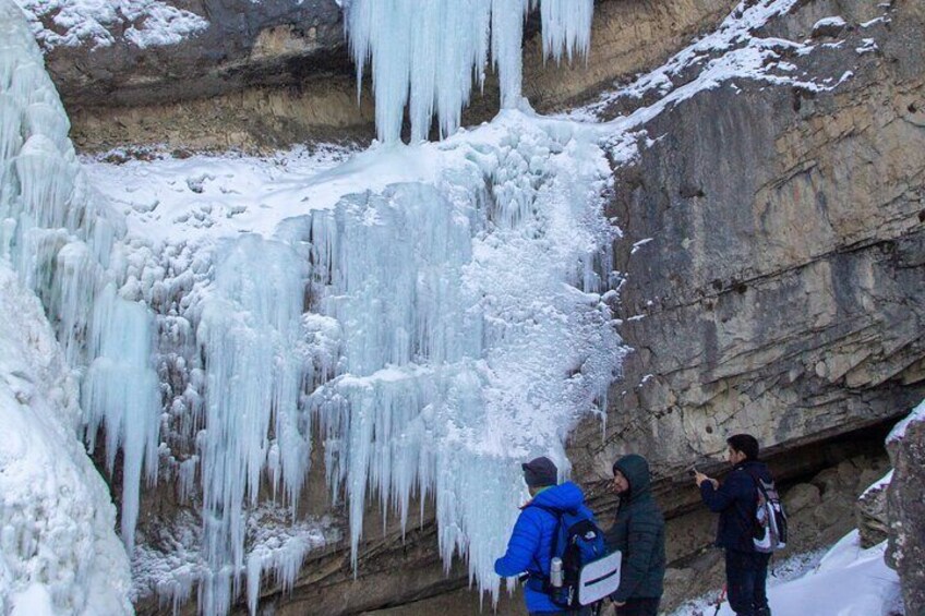 Frozen waterfall in Laza