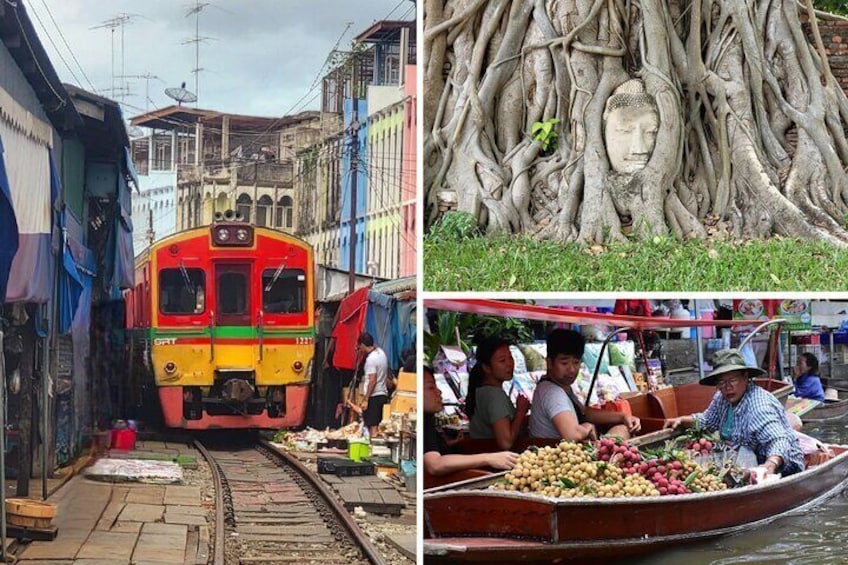 Private Tour to Railway Market Floating Market and Ayutthaya