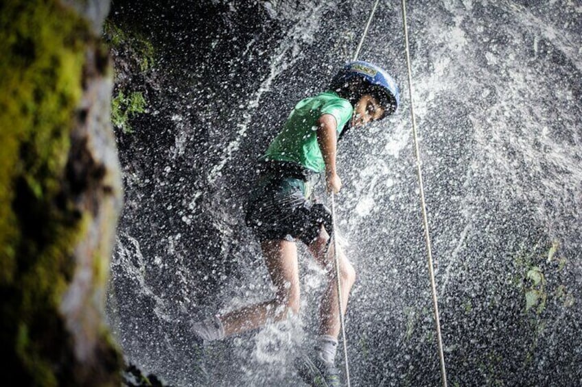 Canyoning Adventure Rappelling Waterfalls in Arenal Volcano