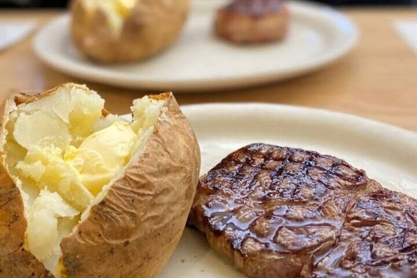 Texas steak and Baked potato