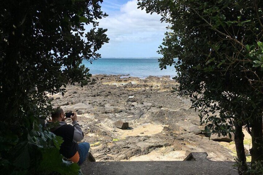 The ancient lava flows at Takapuna Coastal Walkway