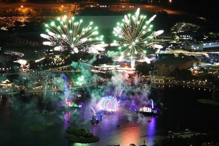 Fireworks show over Disney Complex
