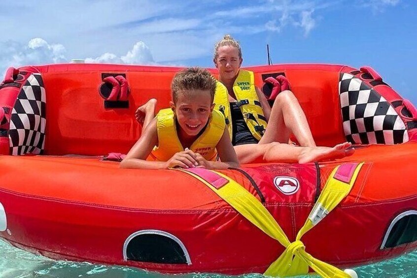 Tubing on grace bay beach Turks and caicos islands