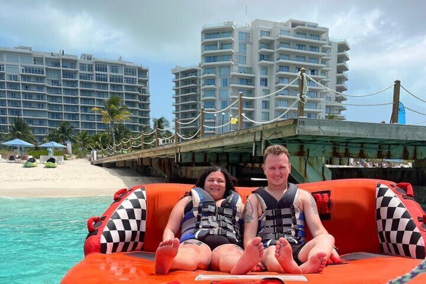 Tubing on grace bay beach Turks and caicos islands