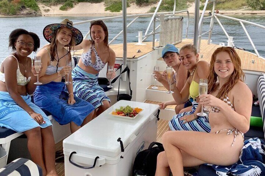 Good friends enjoying good times aboard Beachcomber!