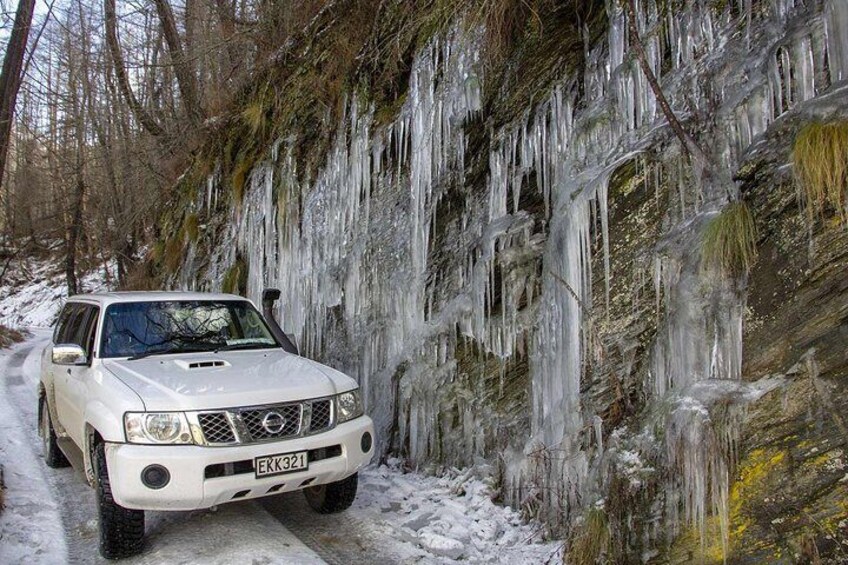 Amazing icicles in winter