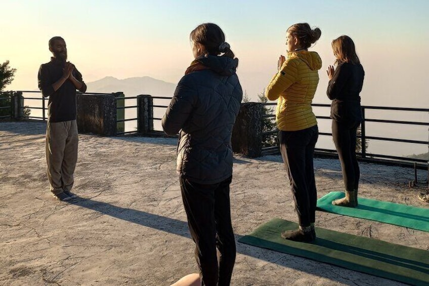Yoga at the temple for sunrise.