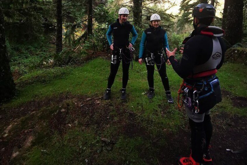 In the middle of the forest we have briefing before the tour
