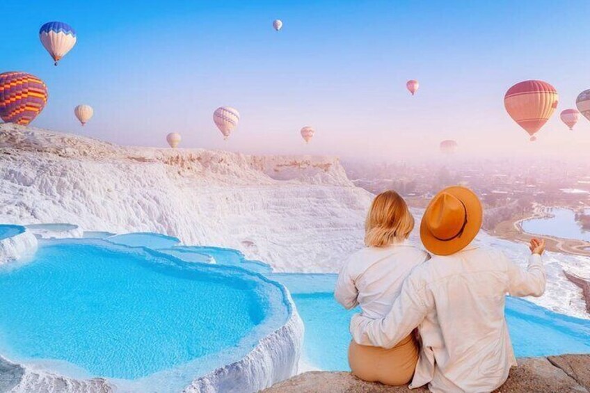 Pamukkale Hot Air Balloon Ride Certificate and 2 Meals in Antalya