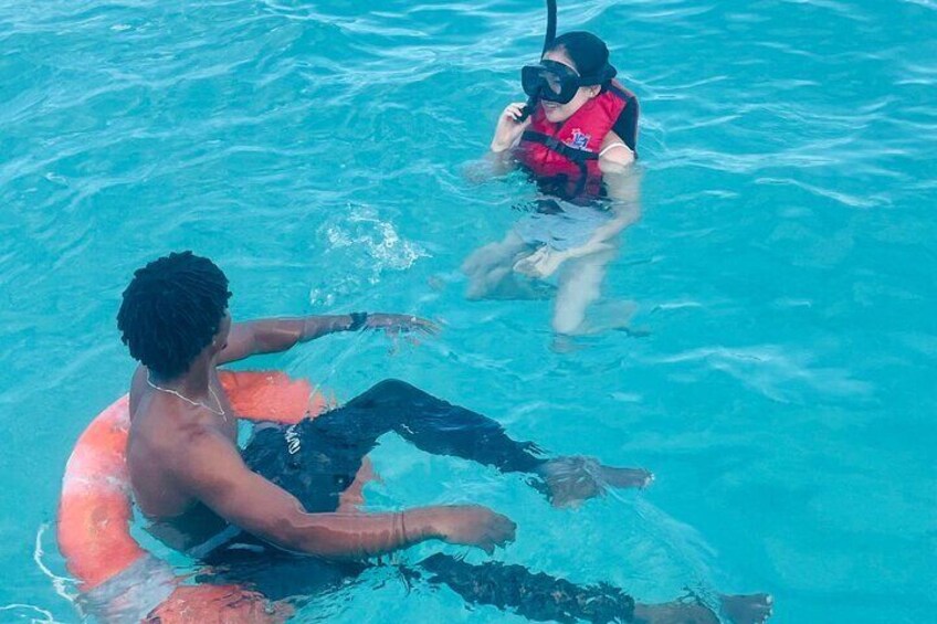 Snorkeling with the life guard in case of emergency