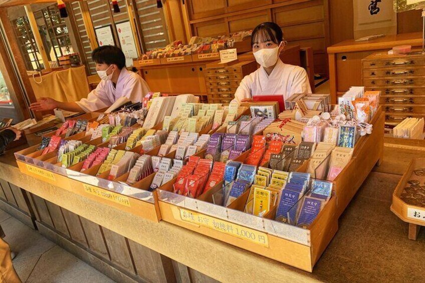 Omamori sales. omamori is an amulet (as a form of protection) and an amulet (as a provider of luck).