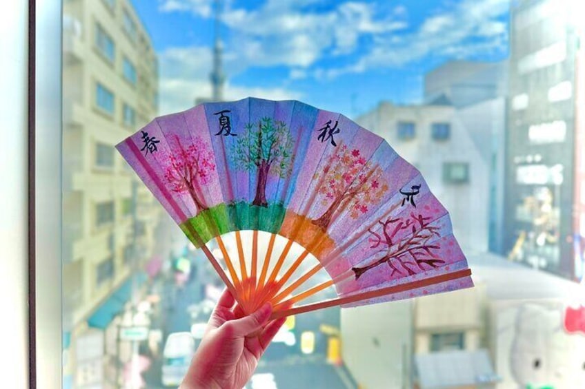  Art Japanese Fan Crafting Experience in Tokyo Asakusa