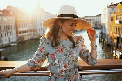 Sesión de fotos privada del Gran Canal y el Puente de Rialto