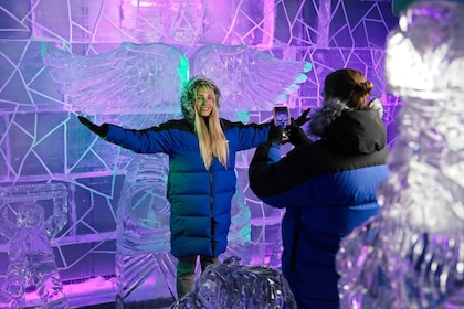 Queenstown: entrada al bar de hielo con ropa cálida para el invierno y bebi...