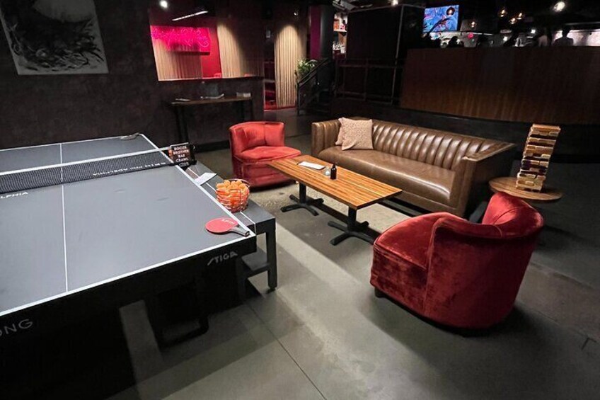 Discounted Private Ping Pong and Rotating wine + Beer