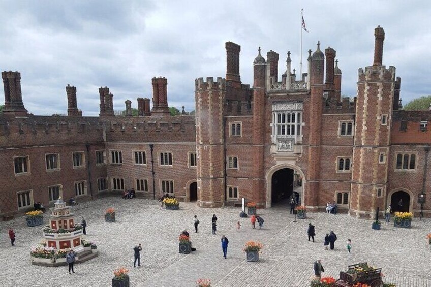 The Gatehouse and Base Court during the Tulip Festival