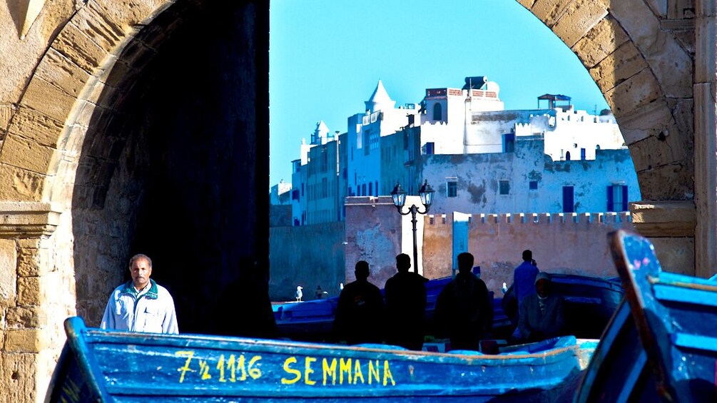 Man on a boat in a Marrakech canal